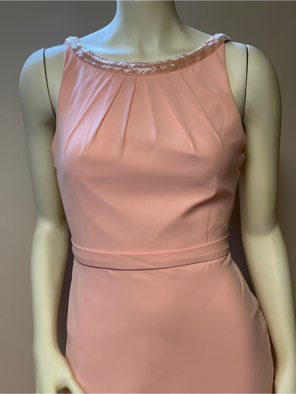 Wonder by Jenny Packham Formal Size 0 Peach Beaded Neckline & Straps Backless